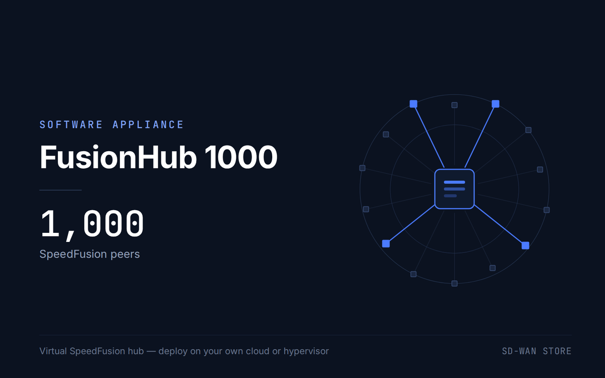 FusionHub 1000 — virtual SpeedFusion hub appliance, 1,000 SpeedFusion peers